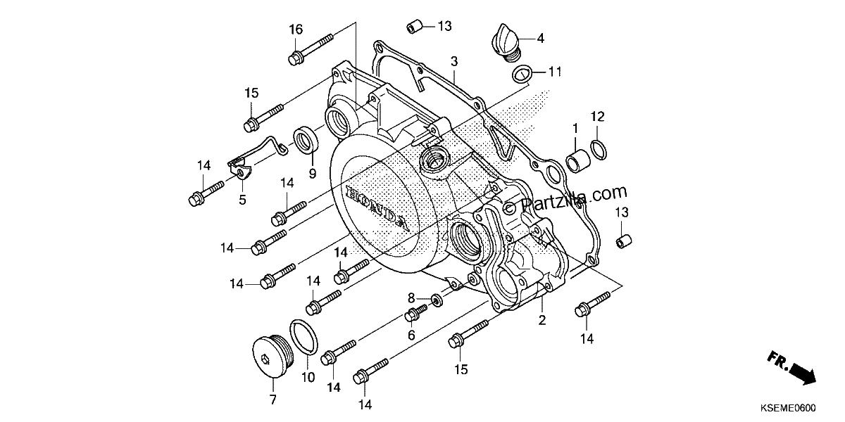 Diagrama de RIGHT CRANKCASE COVER