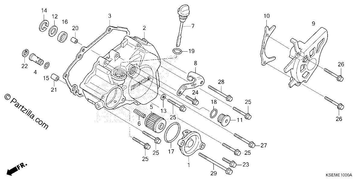 Diagrama de LEFT CRANKCASE COVER