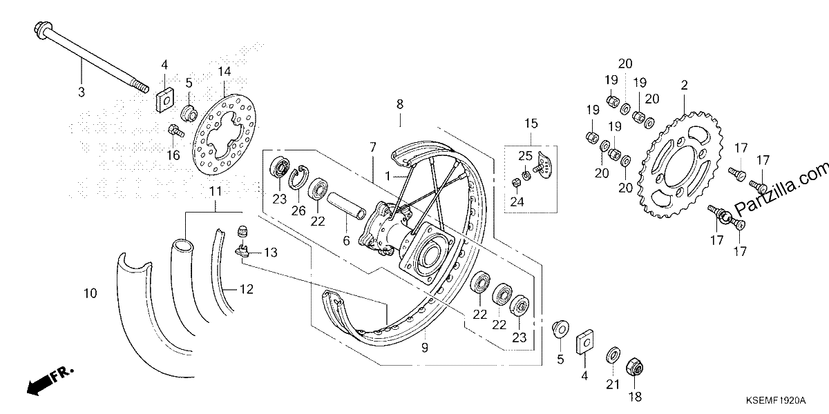 Diagrama de REAR WHEEL
