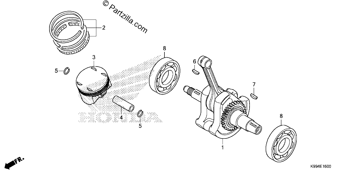 Diagrama de CRANKSHAFT PISTON