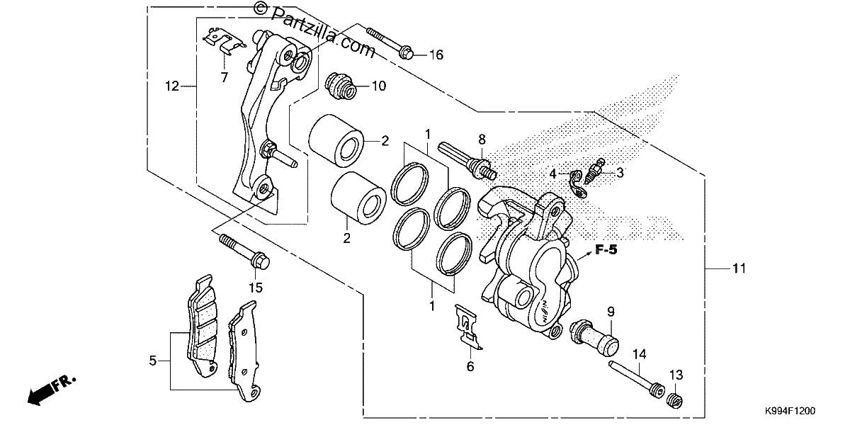 Diagrama de FRONT BRAKE CALIPER