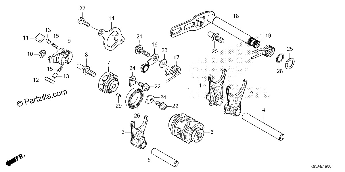 Diagrama de GEARSHIFT DRUM