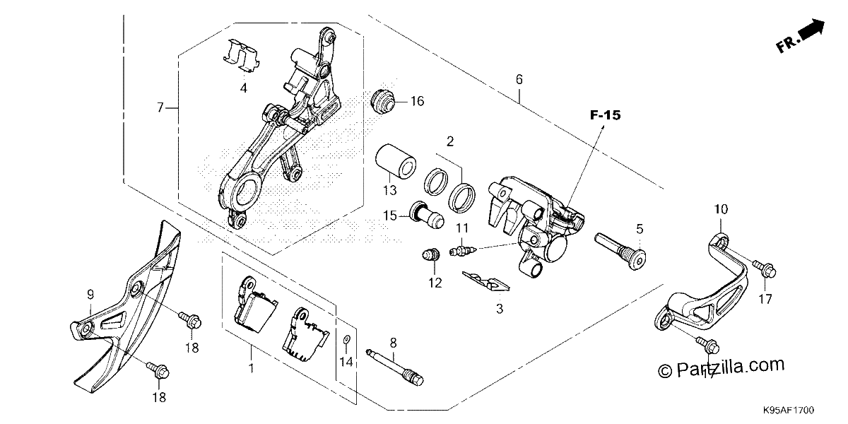 Diagrama de REAR BRAKE CALIPER