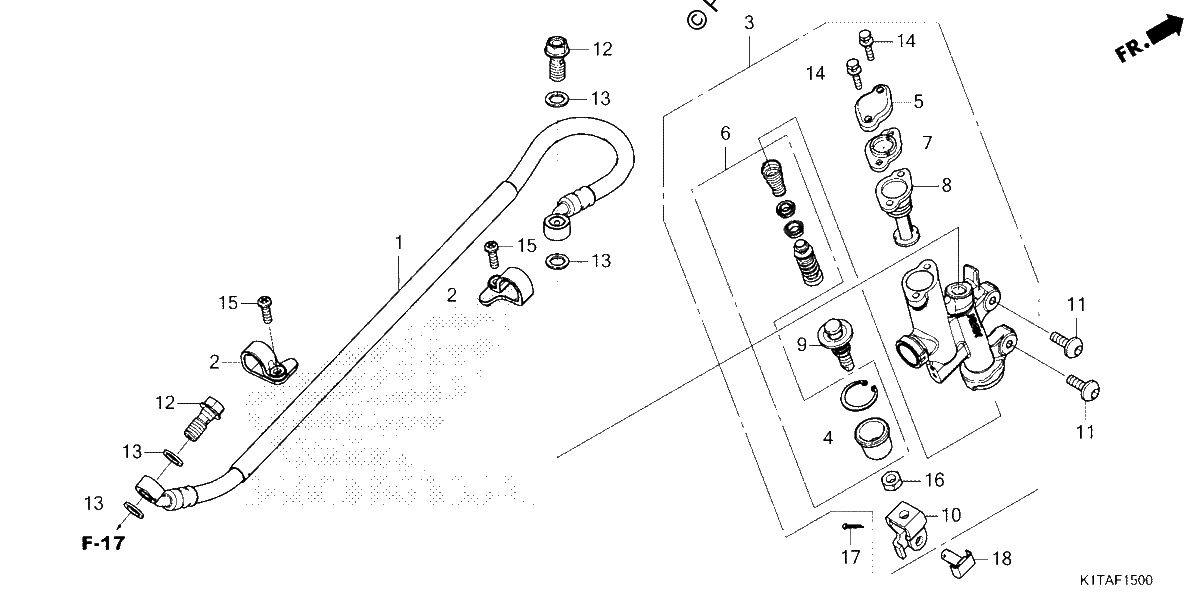 Diagrama de REAR BRAKE MASTER CYLINDER 1