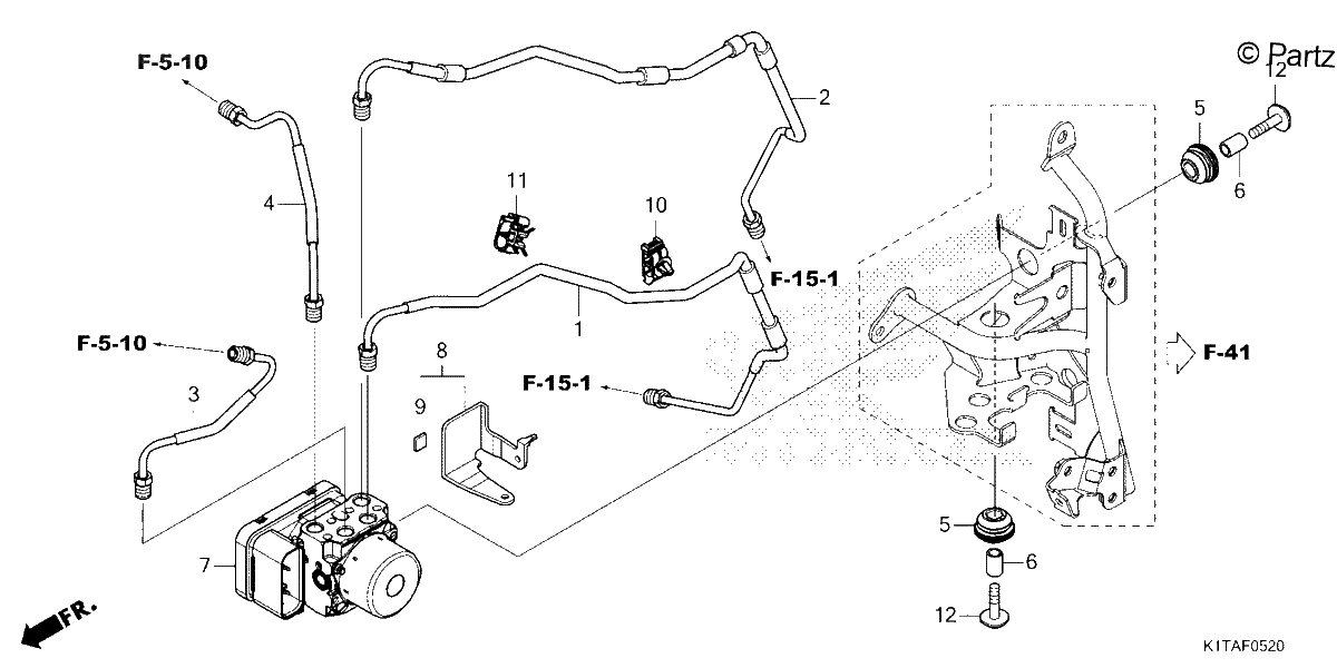 Diagrama de ABS MODULATOR BRAKE PIPE