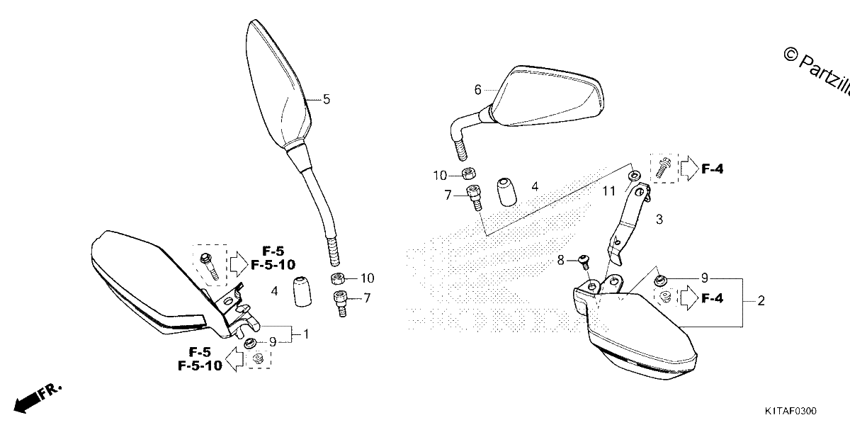 Diagrama de MIRROR KNUCKLE GUARD