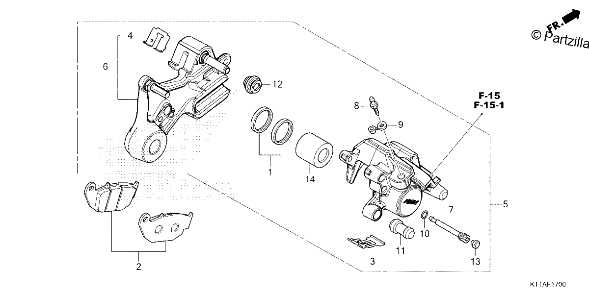 Diagrama de REAR BRAKE CALIPER