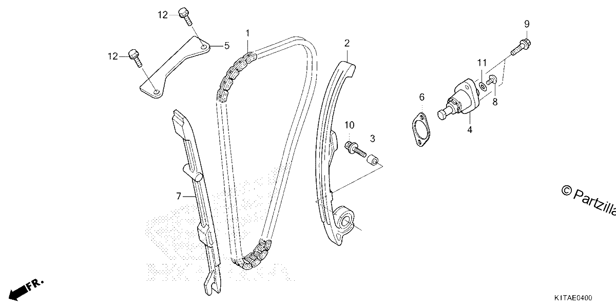 Diagrama de CAM CHAIN TENSIONER