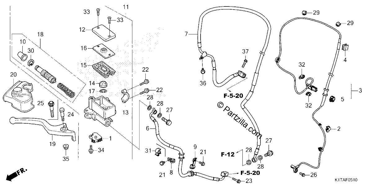 Diagrama de FRONT BRAKE MASTER CYLINDER 2