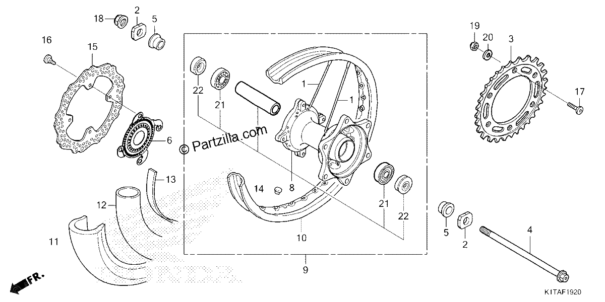 Diagrama de REAR WHEEL