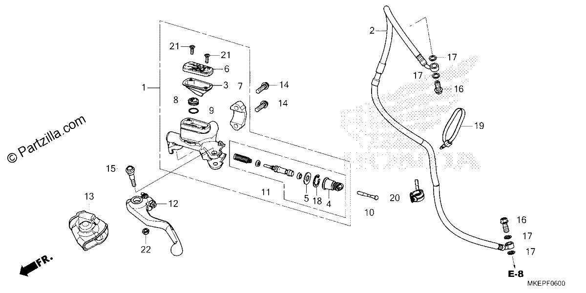 Diagrama de CLUTCH MASTER CYLINDER