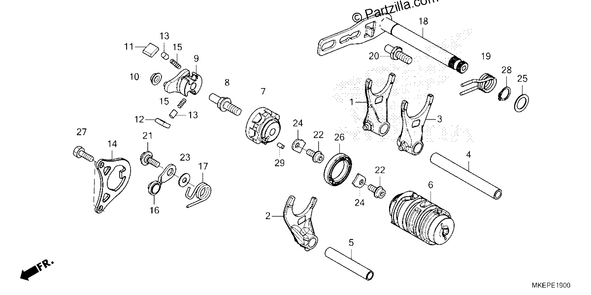 Diagrama de GEARSHIFT DRUM