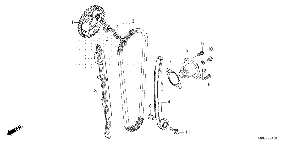 Diagrama de CAM CHAIN TENSIONER