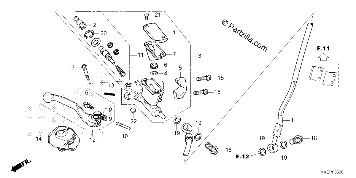 Diagrama de FRONT BRAKE MASTER CYLINDER