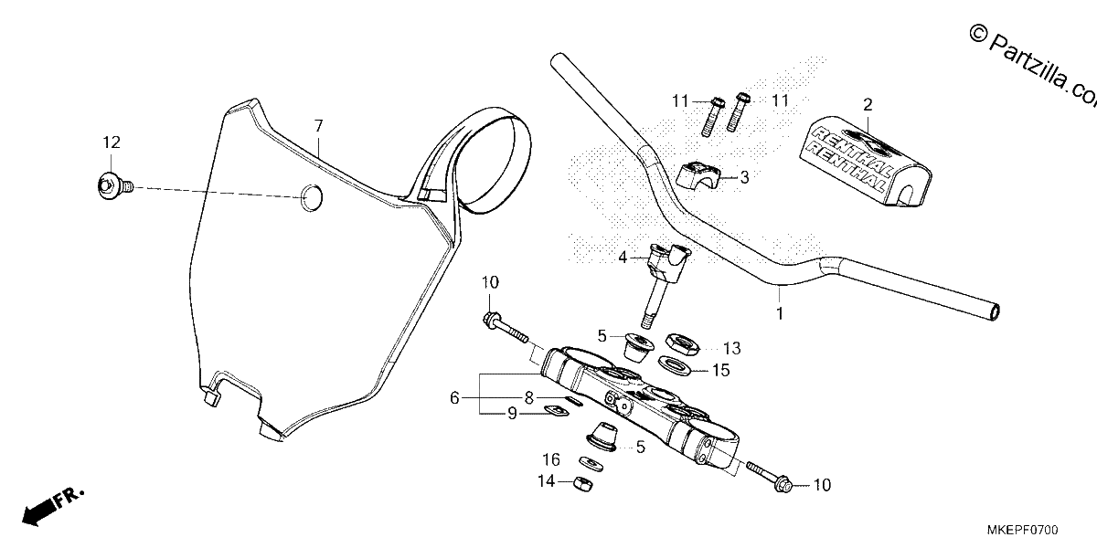 Diagrama de HANDLEBAR TOP BRIDGE