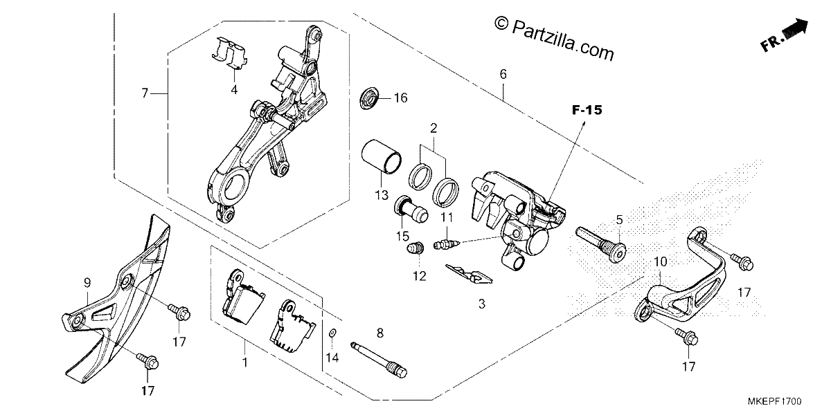Diagrama de REAR BRAKE CALIPER
