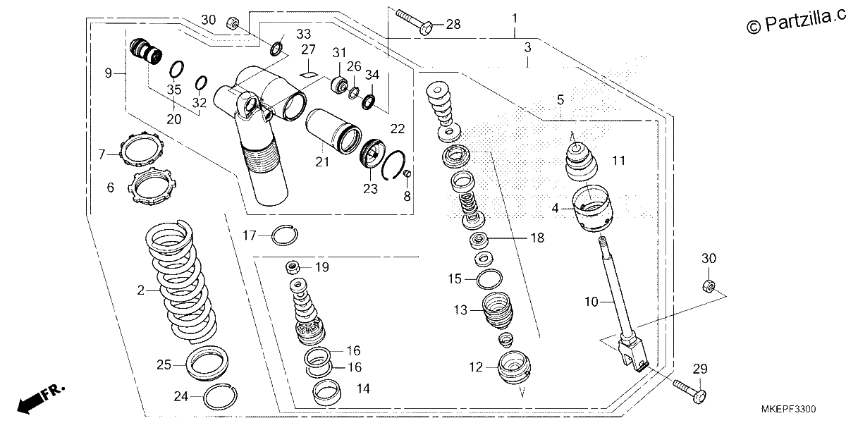 Diagrama de REAR SHOCK ABSORBER