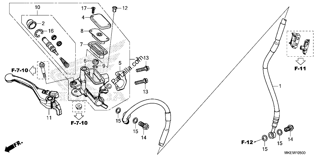 Diagrama de FRONT BRAKE MASTER CYLINDER