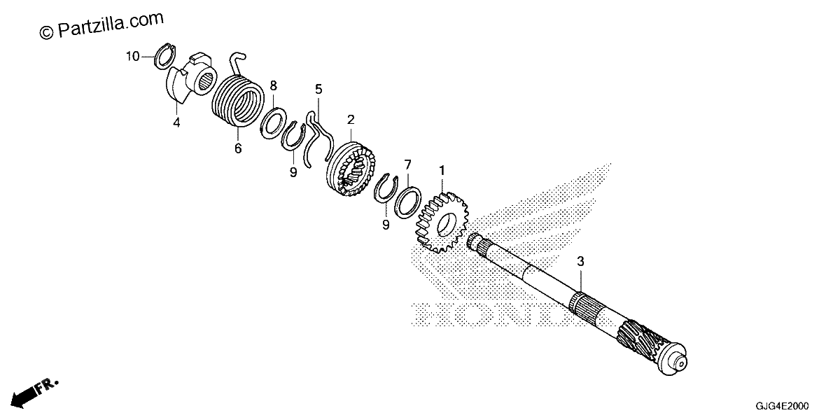 Diagrama de KICK STARTER SPINDLE
