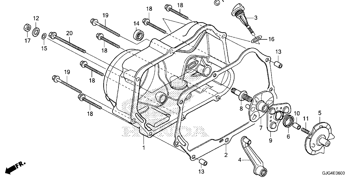 Diagrama de RIGHT CRANKCASE COVER