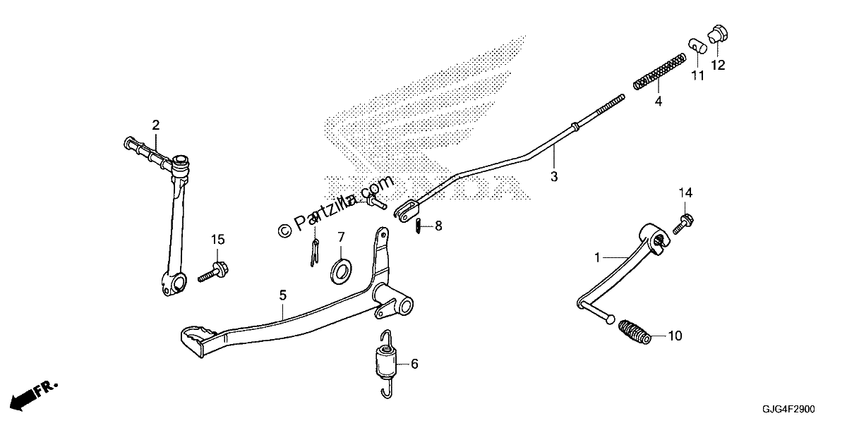 Diagrama de BRAKE PEDAL KICK STARTER ARM