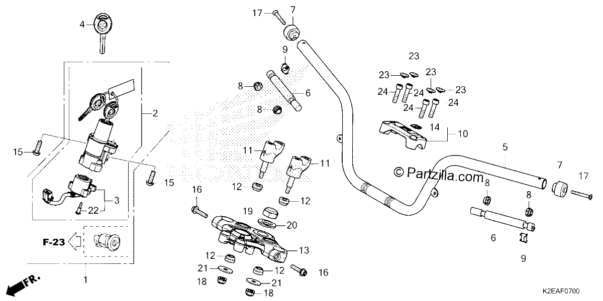 Diagrama de HANDLEBAR TOP BRIDGE