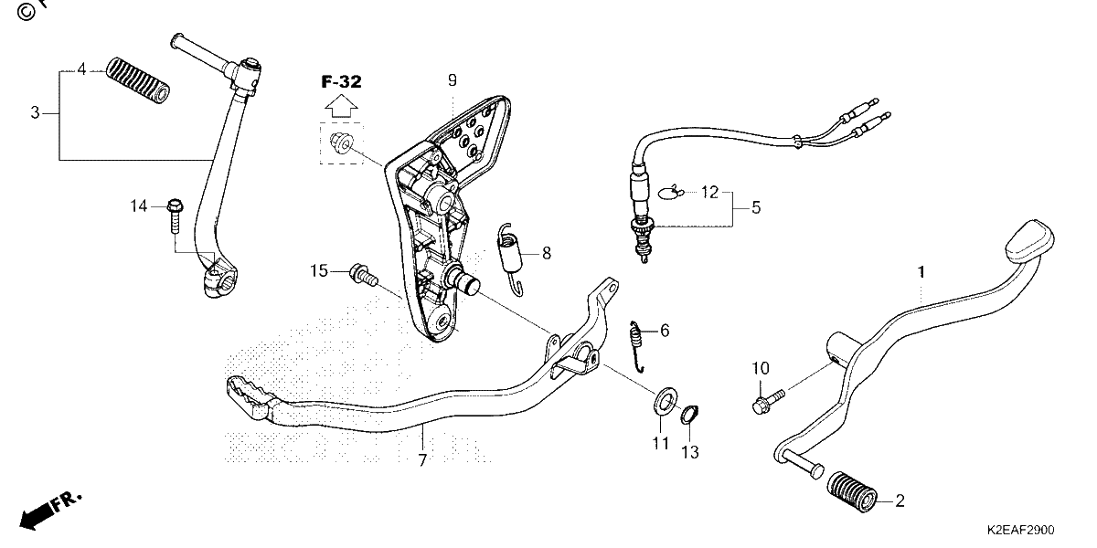 Diagrama de PEDAL KICK STARTER ARM