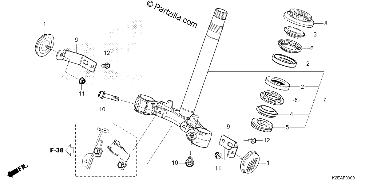 Diagrama de STEERING STEM