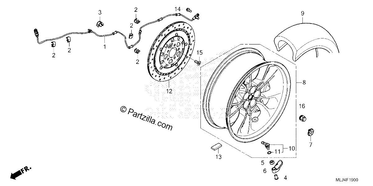 Diagrama de REAR WHEEL