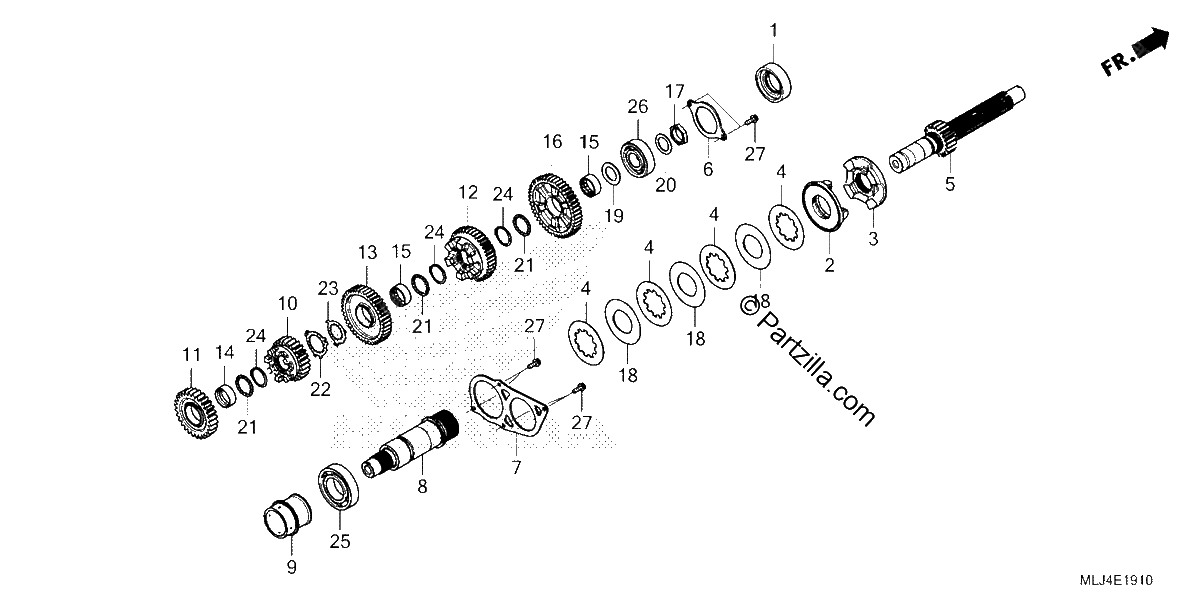 Diagrama de TRANSMISSION MAINSHAFT