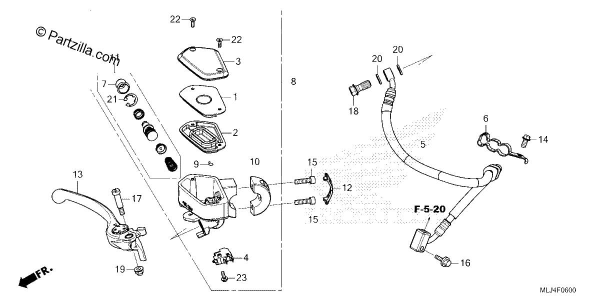 Diagrama de FRONT BRAKE MASTER CYLINDER
