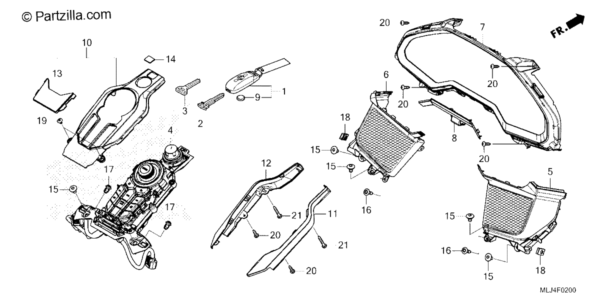 Diagrama de METER PANEL SWITCH PANEL FOB KEY