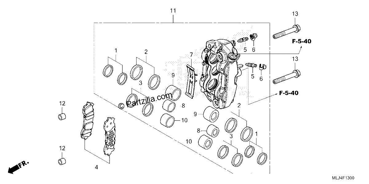 Diagrama de LEFT FRONT BRAKE CALIPER