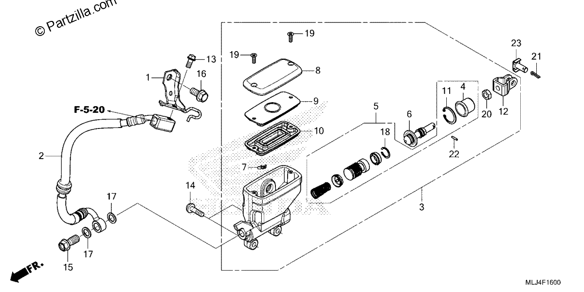 Diagrama de REAR BRAKE MASTER CYLINDER