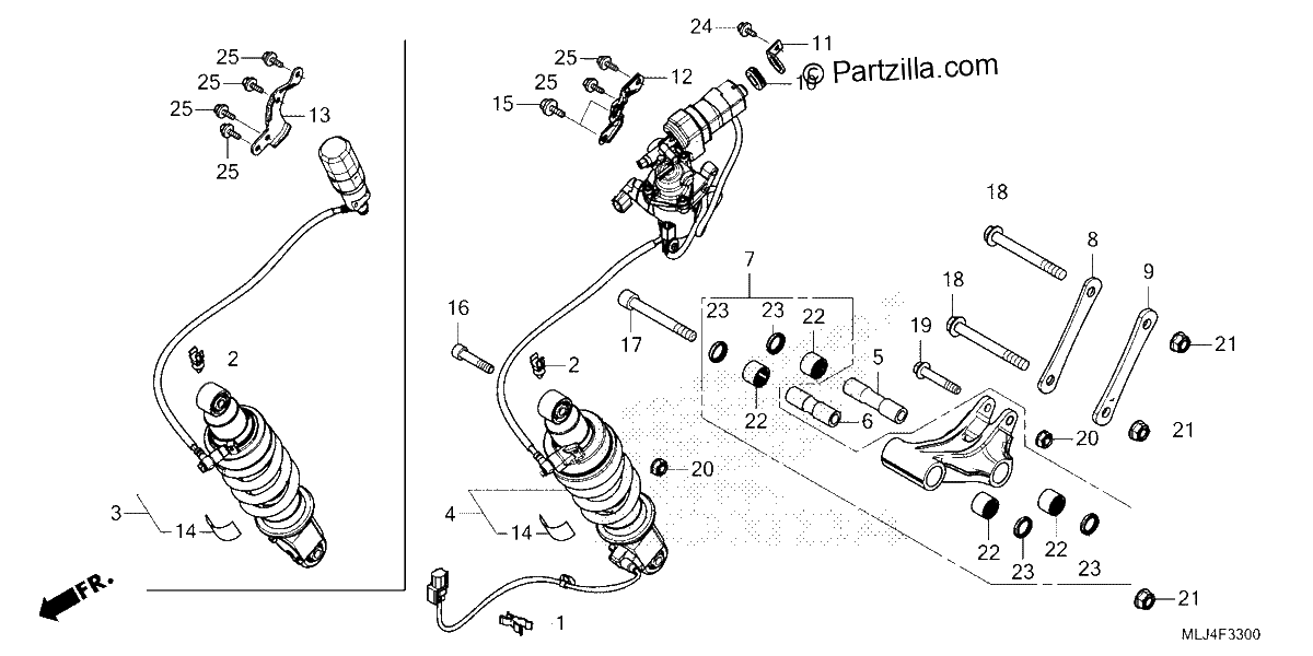 Diagrama de REAR SHOCK ABSORBER