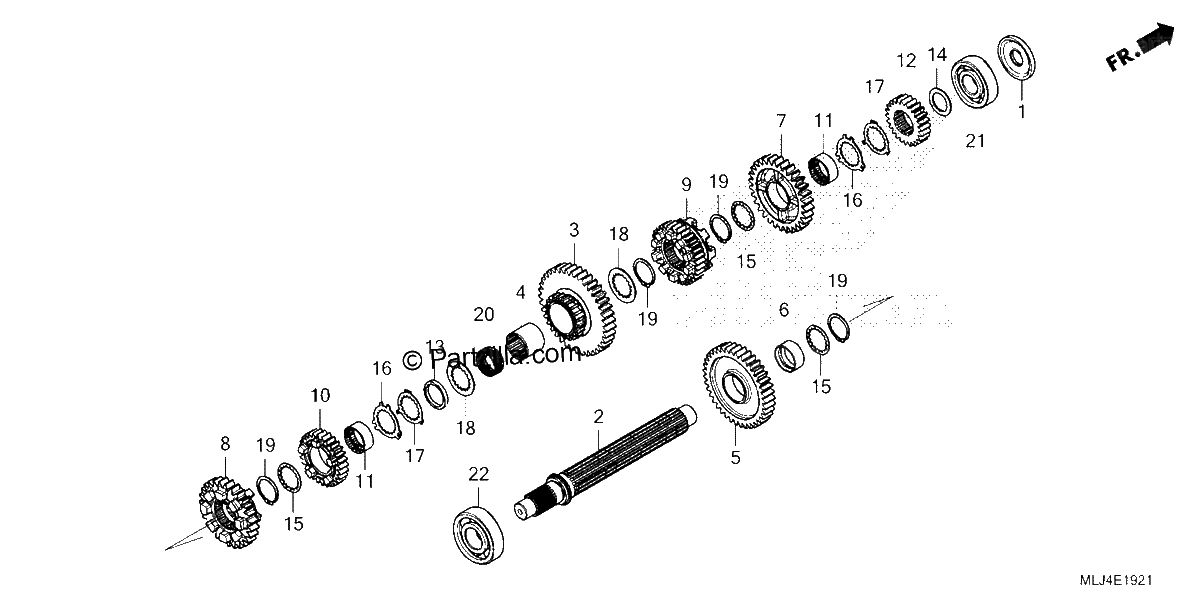 Diagrama de TRANSMISSION COUNTERSHAFT DCT
