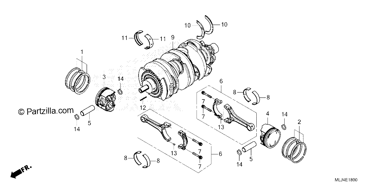 Diagrama de CRANKSHAFT PISTON