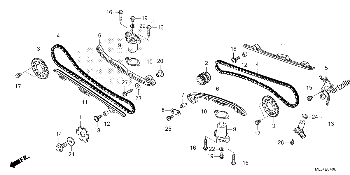 Diagrama de CAM CHAIN TENSIONER