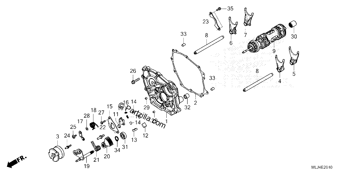 Diagrama de SHIFT DRUM SHIFT FORK DCT