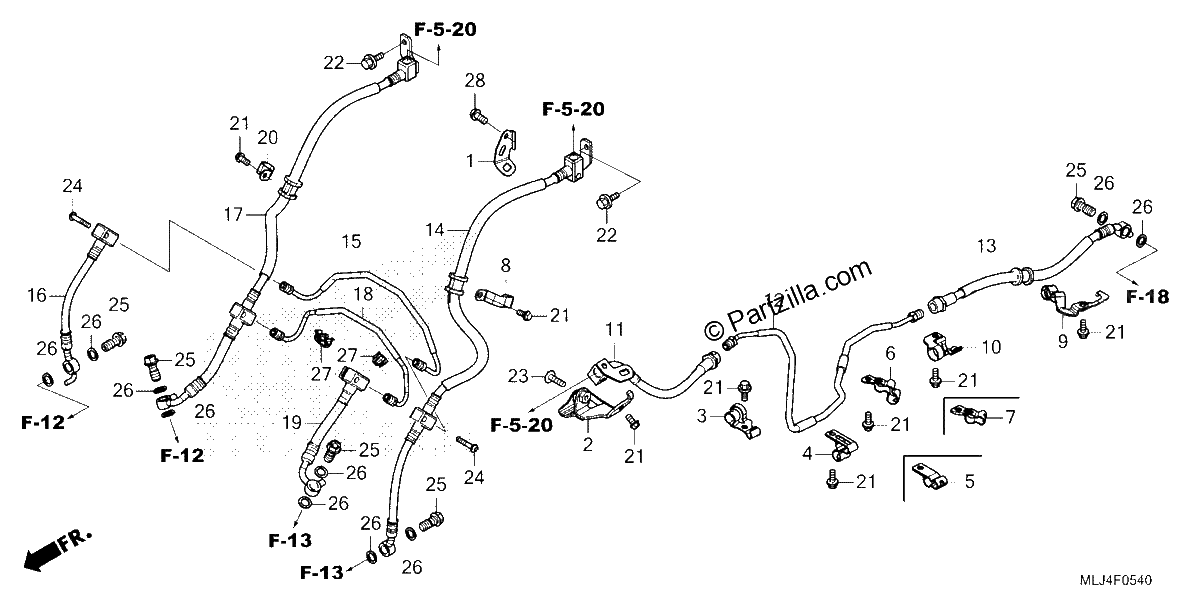 Diagrama de BRAKE HOSE BRAKE PIPE