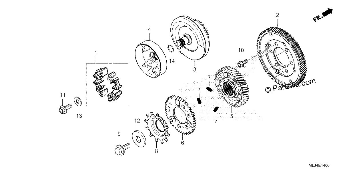 Diagrama de PRIMARY DRIVE GEAR