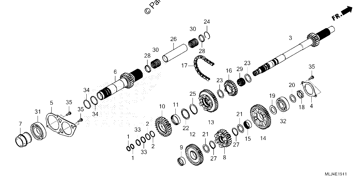 Diagrama de TRANSMISSION MAINSHAFT DCT