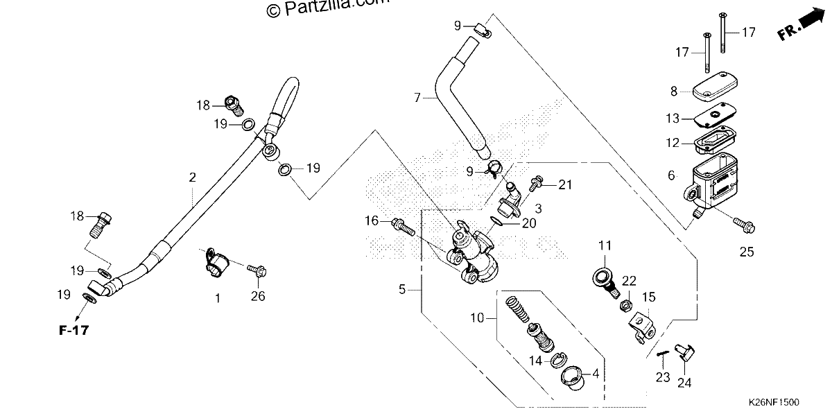 Diagrama de REAR BRAKE MASTER CYLINDER