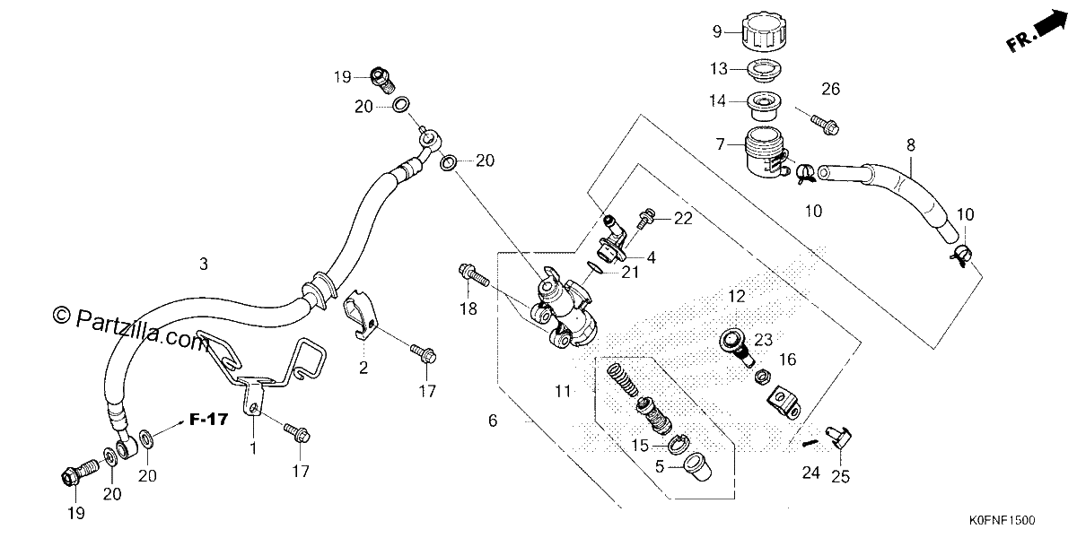 Diagrama de REAR BRAKE MASTER CYLINDER