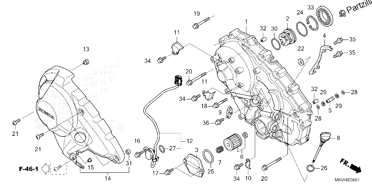 Diagrama de RIGHT CRANKCASE COVER