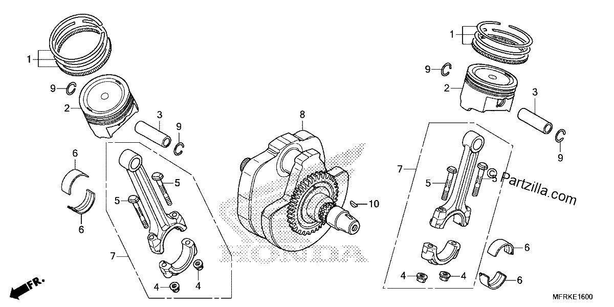 Diagrama de CRANKSHAFT PISTON