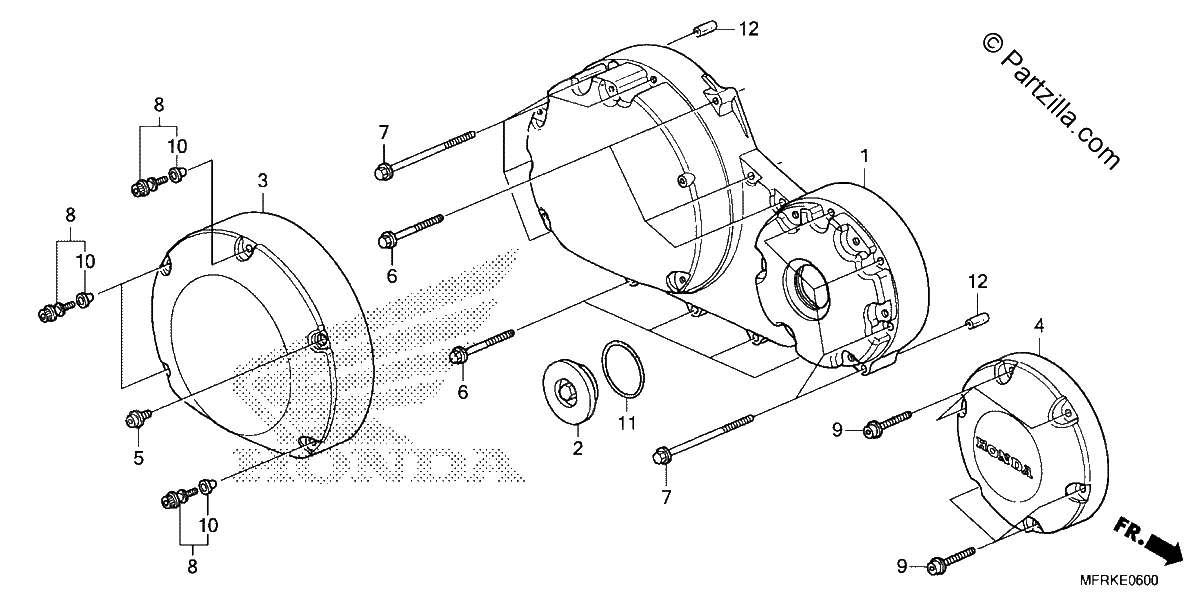 Diagrama de RIGHT CRANKCASE COVER
