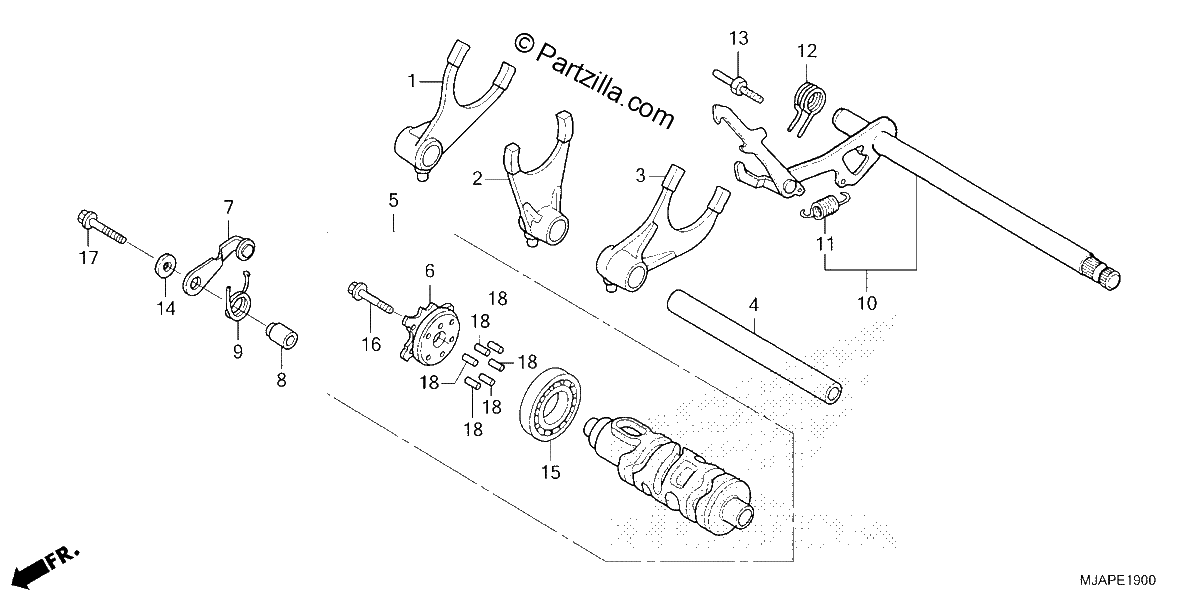 Diagrama de GEARSHIFT DRUM