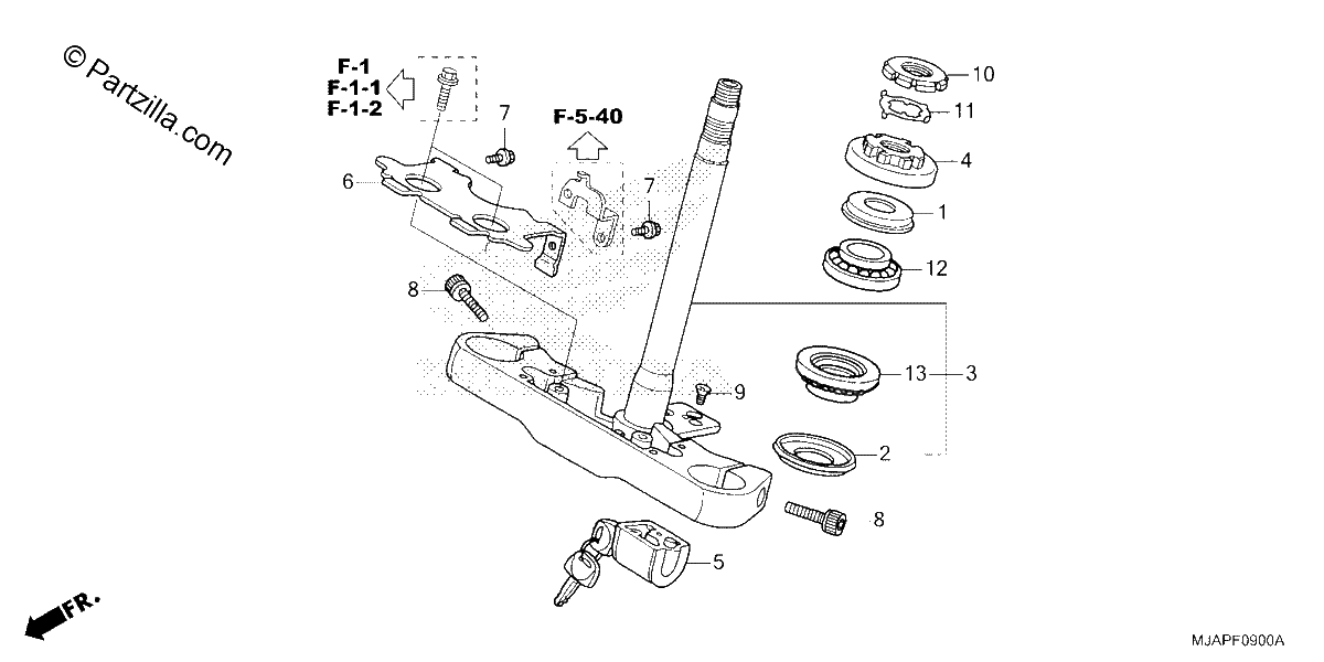 Diagrama de STEERING STEM
