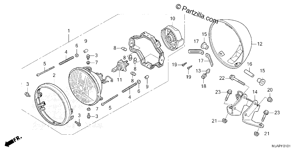 Diagrama de HEADLIGHT VT750C2B